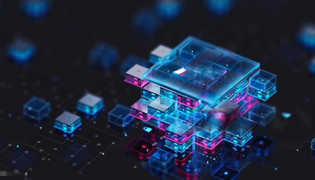 Abstract technology and data processing visualization