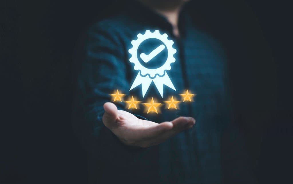 Quality and excellence—digital seal of approval and five-star standards aligned with our core values